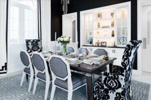 black and white dining room sophisticated design