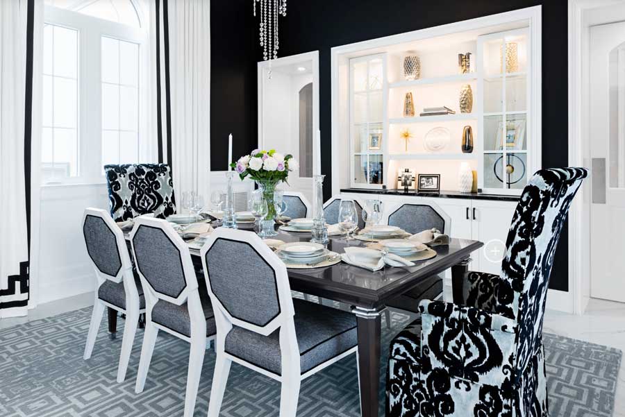 black and white dining room sophisticated design