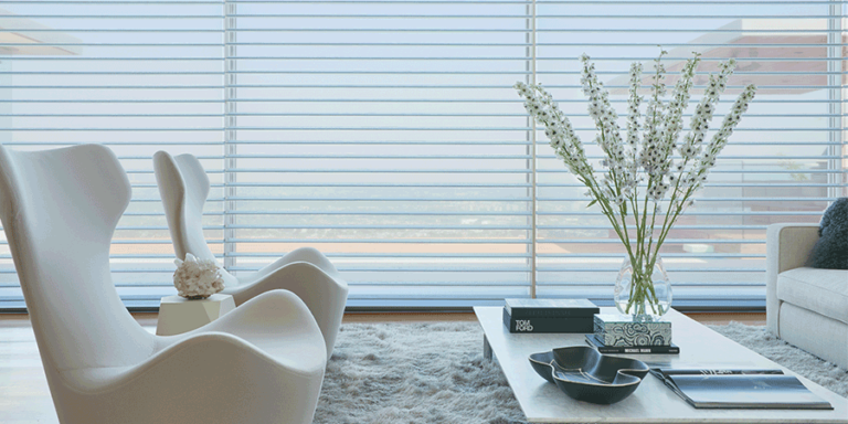 minimalism with sheer shades floor to ceiling windows Brookfield WI