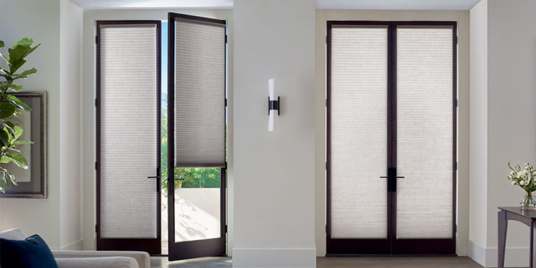 french doors with custom door coverings in Milwaukee WI