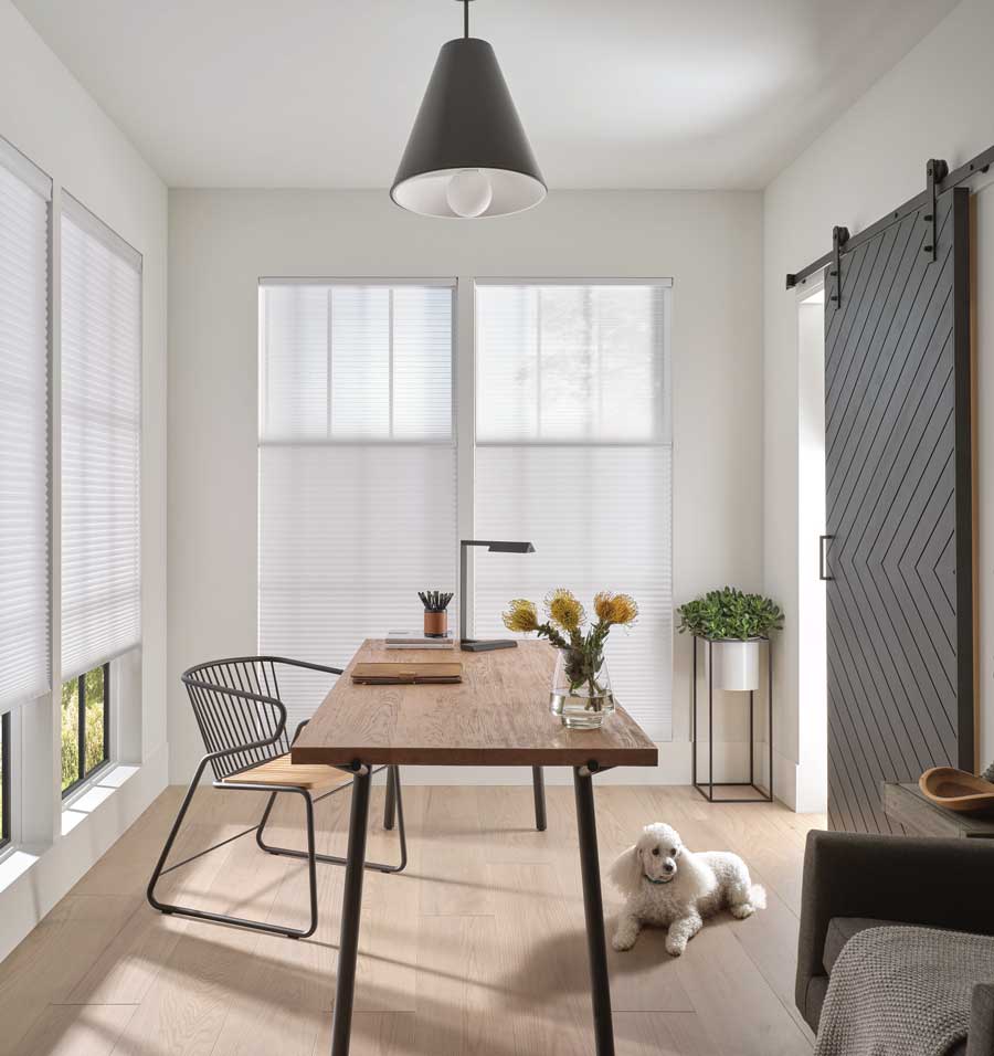cellular shades as home office window treatments in Brookfield WI