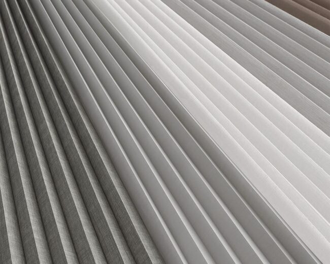 close up of duette vertiglide fabric color options vertical honeycomb shades milwaukee