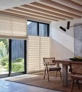 dining room beige top down bottom up shades