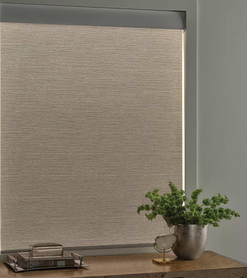 Fabric texture of Aura Illuminated Shade in natural light